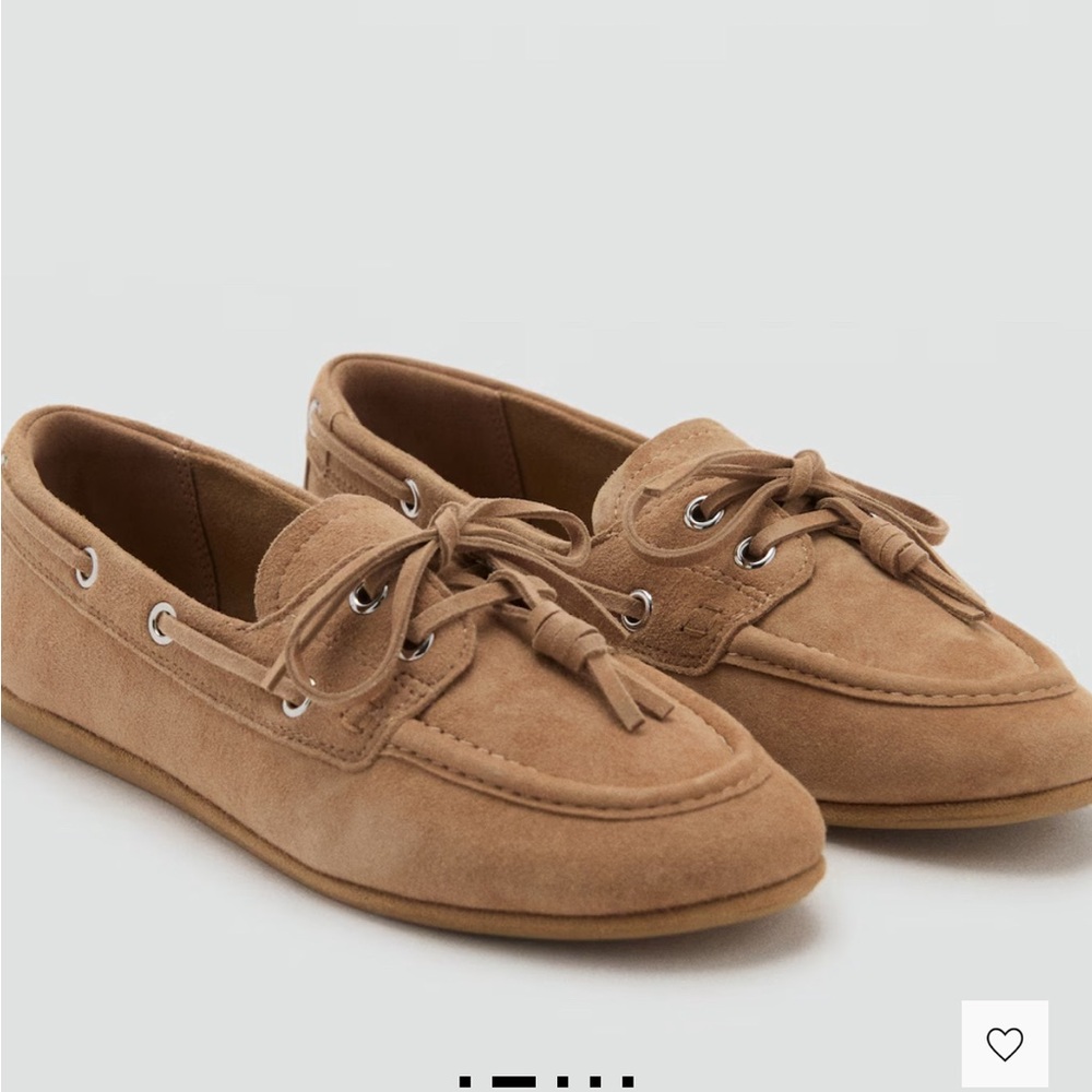 Mango Tan Suede Boat Loafers